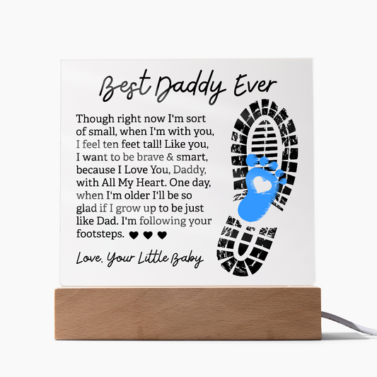 Printed Square Acrylic Plaque First Father's Day